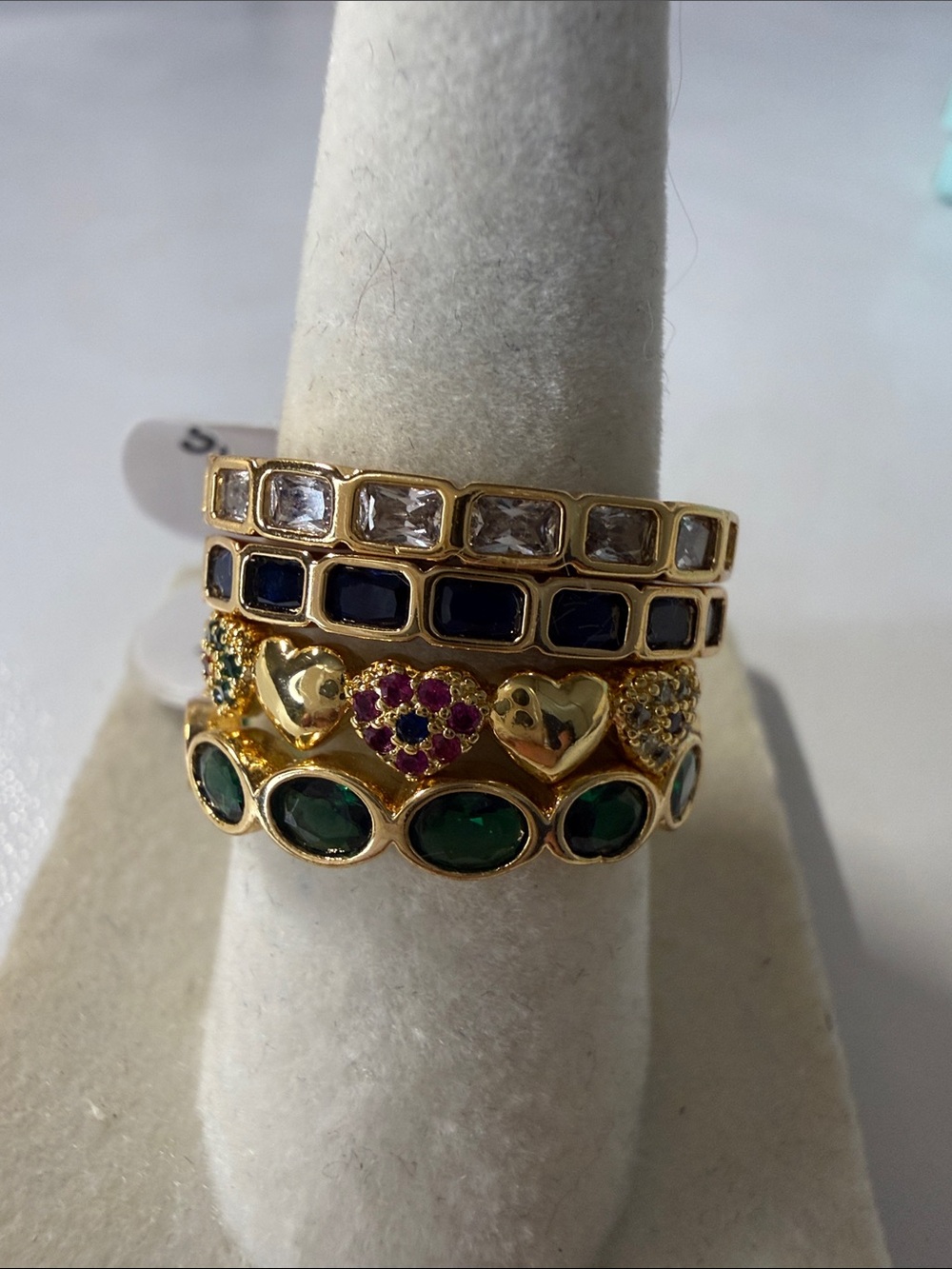 Bundle!! Gold CZ Stackable Rings - Women Jewelry